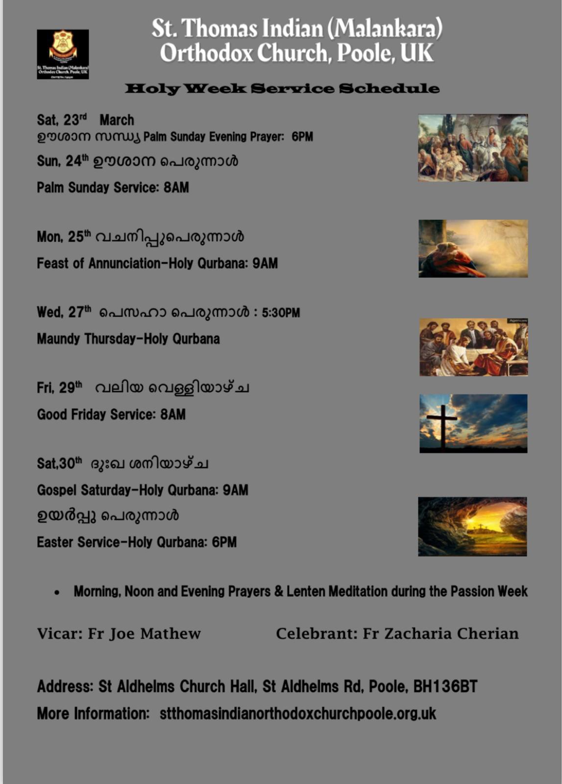 Holy Week  -March 24-30th